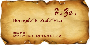 Hornyák Zsófia névjegykártya